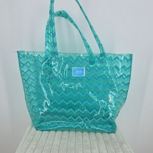 Victoria's Secret Aqua Chevron Tote